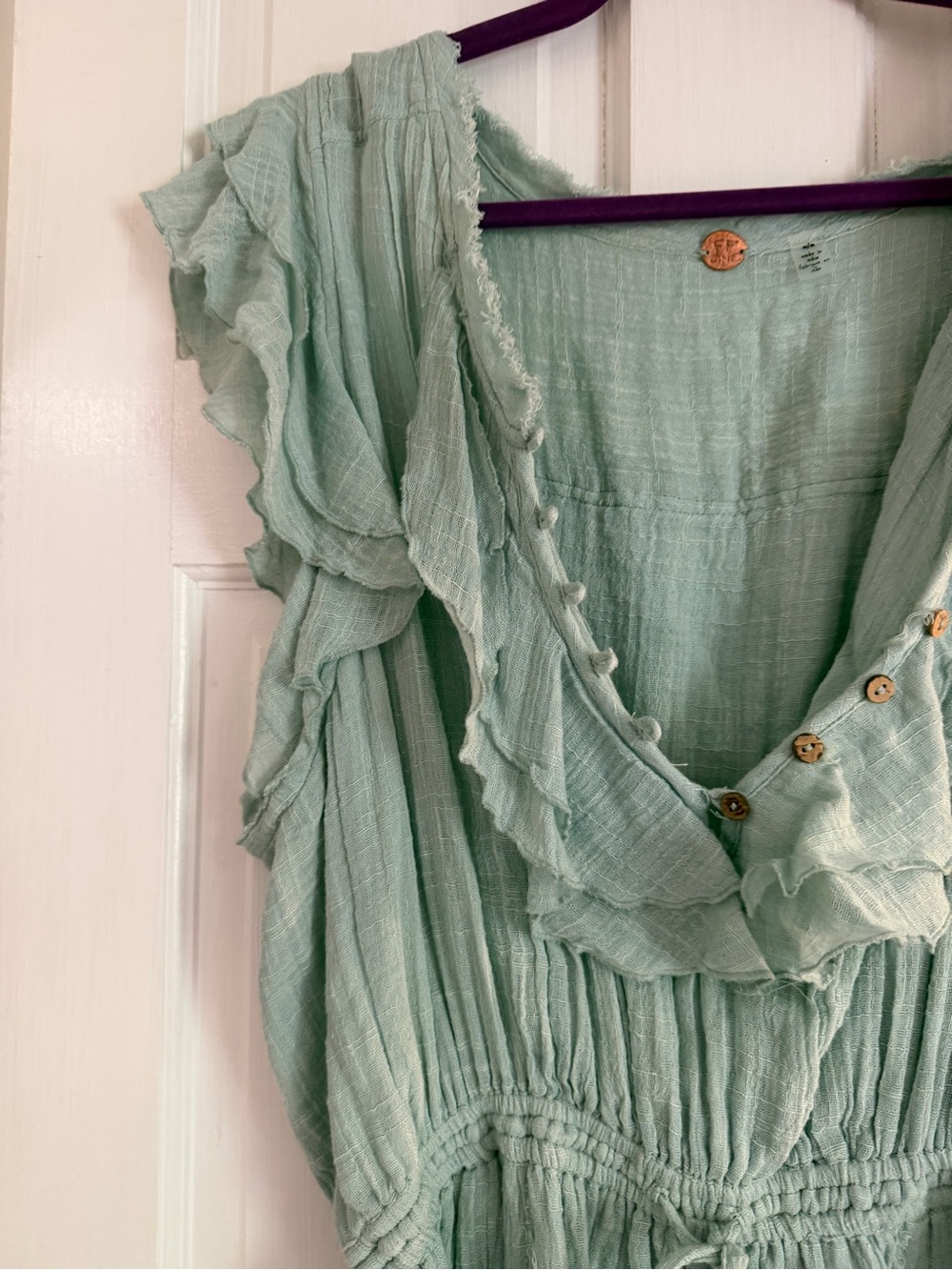 Free People One Naya Ruffle Romper/sz M - Picture 6 of 7